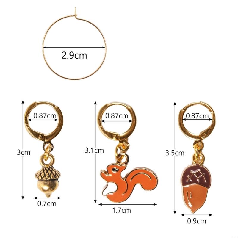 Wooden Acorn Animal Knitting Markers With Storage Box Locking Stitching Markers For Knitting Handmade Crochet Craft B03E