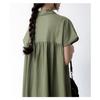Skirt Short Sleeve Hemp Dress Women Loose Lapel Casual Shirt Dress