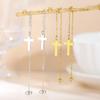 Dawapara Cross Long Earrings for Women Stainless Steel Tassel Earrings Christian Symbol Minimalism Cross Charm Religious Jewelry