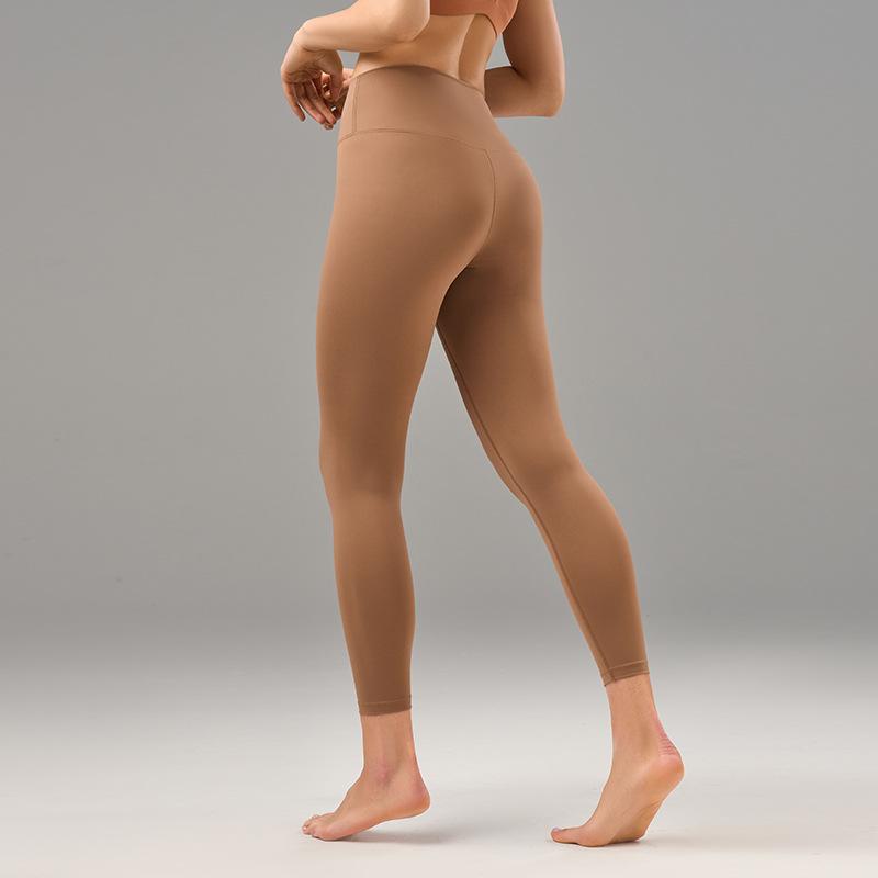 Yogahosen Sommer Neue High Waist Hip Sports Tights Hochelastische nackte Bauch Fitnesshose