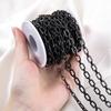 1M Black Plating Stainless Steel Square Rolo Cable Link Chain DIY Men Necklace Bracelet Chains Jewelry Making Supplies No Fade