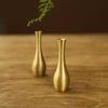 Mini Brass Flower Vase With Matte Gold Finish Compact Slim Design For Home Office Desktop Decor Single Flower Display