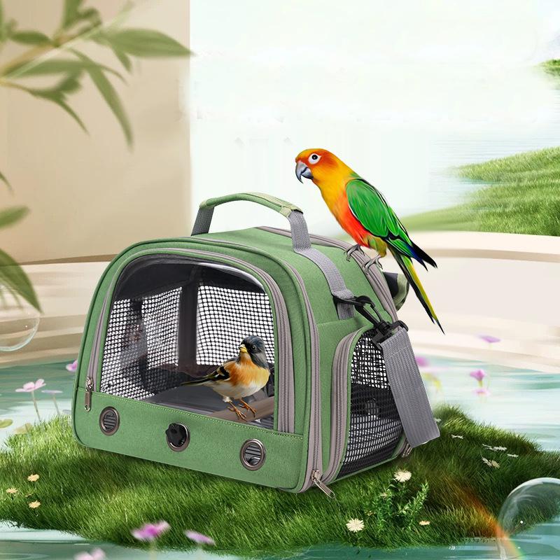 Sac de Transport pour Oiseaux d'Animaux de Compagnie Extérieur Portable Une Épaule Respirant Cage à Oiseaux Plateforme Perchoir Cage à Perroquet Fournitures pour Oiseaux Pour Perruche