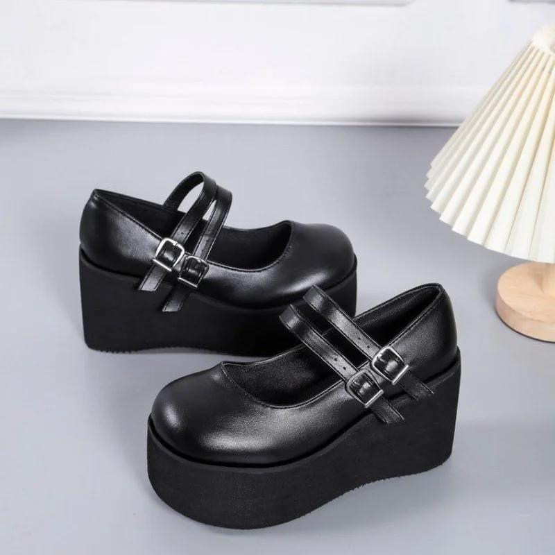2025New Female Lolita Cute  Janes Pumps Platform Wedges High Heels women's Pumps Sweet Gothic Punk