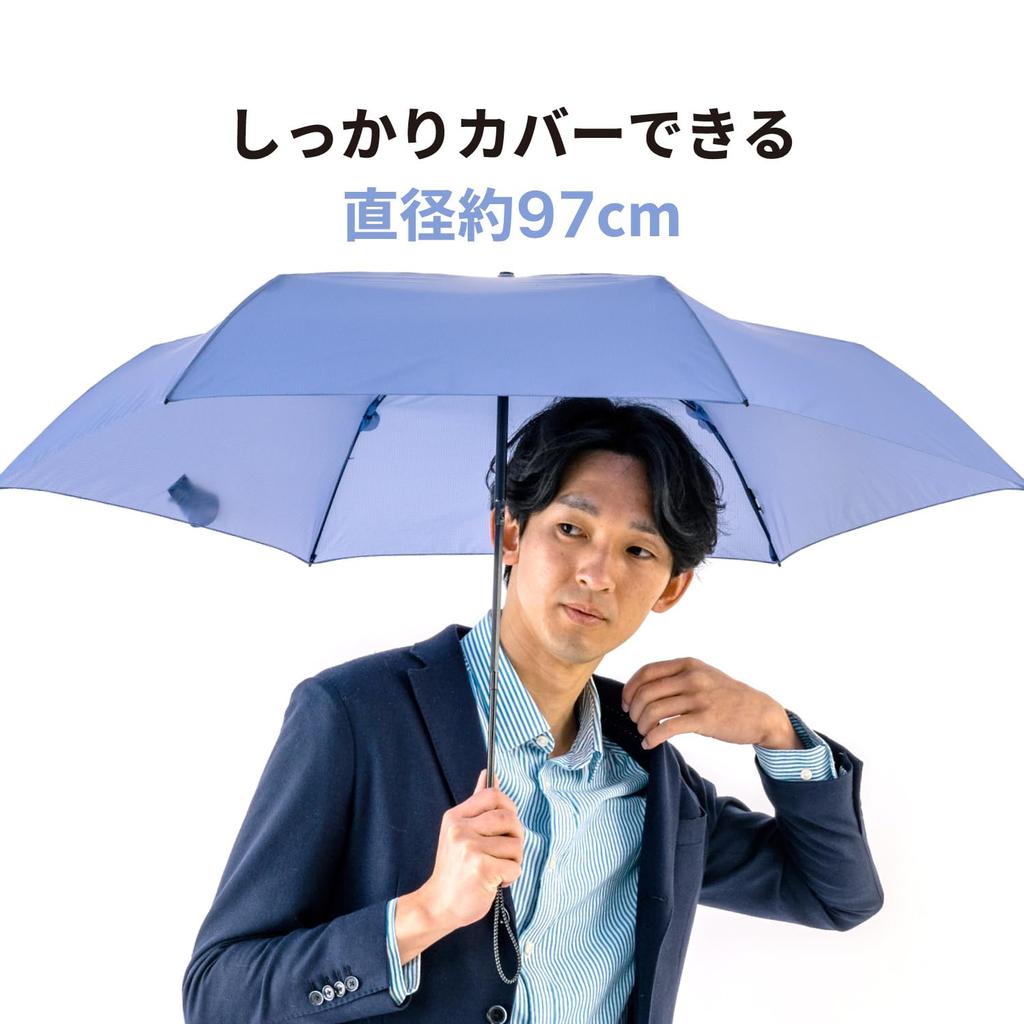 AMVEL VERYKAL Flat Folding Automatic Thin Compact 5cm x x 97 x 56cm x UV A2750 Umbrella, Open/Close, 25mm, Ultra-Lightweight 180g, Storage, 27.5cm