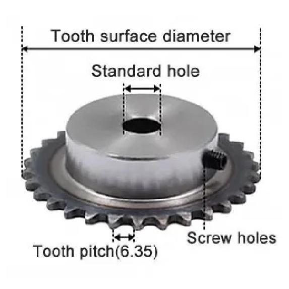 1pc 04C 40T Sprocket 40 Teeth Inner Hole 8/10/12/14/15mm 25H 45# Steel Sprocket Table Wheel Sprockets With Screw Hole M5