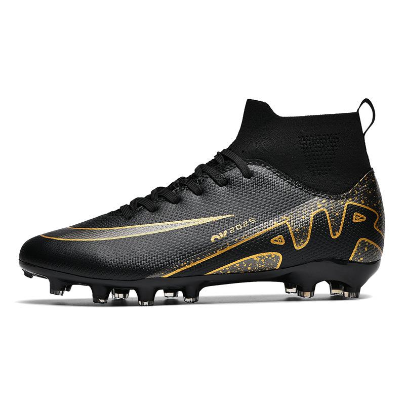 Football Shoes High Top Socks Shoes Men's and Women's AG Length and Short Nails Leather Foot Youth Student Manufacturer Football Shoes