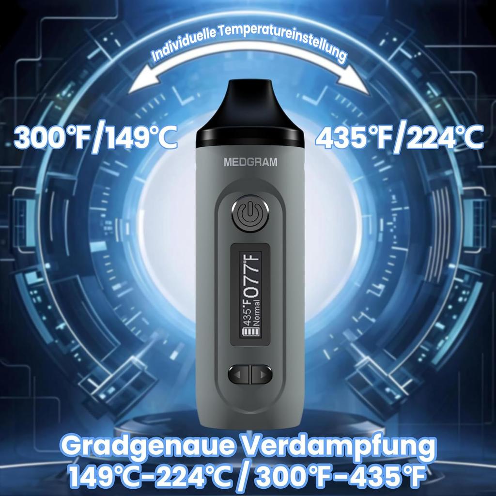 Premium Portable Evaporator Herbs, Fast Heating, Temperature Setting Steam Vaporizer, 20s Heating Time