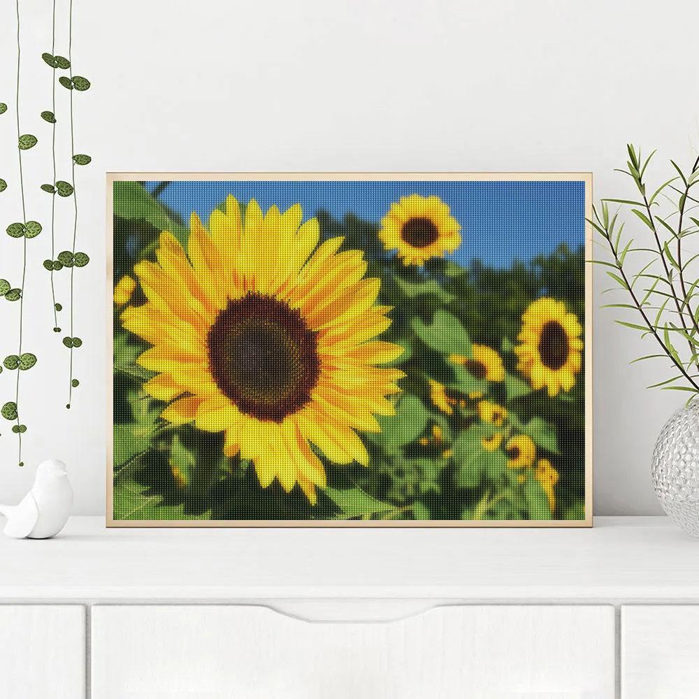Diamond Painting Sunflower Full Diamond Mosaic Embroidery Flower Rhinestone Home Decoration 30x40cm/12x16inch