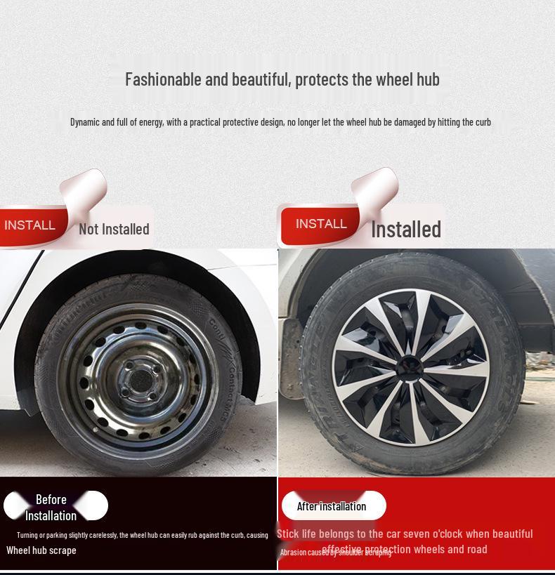 13" Universal Wheel Cap - Decorative Hubcap for Steel or Iron Rims