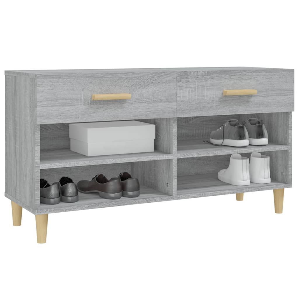 Shoe Cabinet Grey Sonoma 102 X 35 X 55 Cm Particleboard