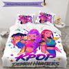 KPOP Hunter 3pcs Bedding Set Duvet Cover Closure Includes 1 Duvet Cover & 2 Pillowcases for All Seasons Bedroom Home Dorm Decor