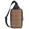 Coach 16 Zipper Adjustable Shoulder Strap Leather Crossbody Bag Small Women Crossbody Bag Khaki Black CZ397-QBNRX