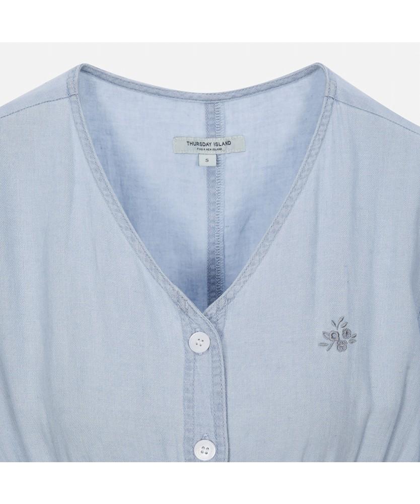 THURSDAY ISLAND V-Neck Full Open Denim Dress_T254Mop279W