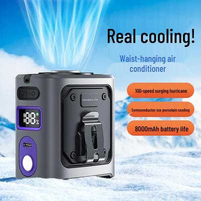 Aibasha Portable Waist Clip-On Fan: Rechargeable, Powerful, Compact Outdoor Cooling Device