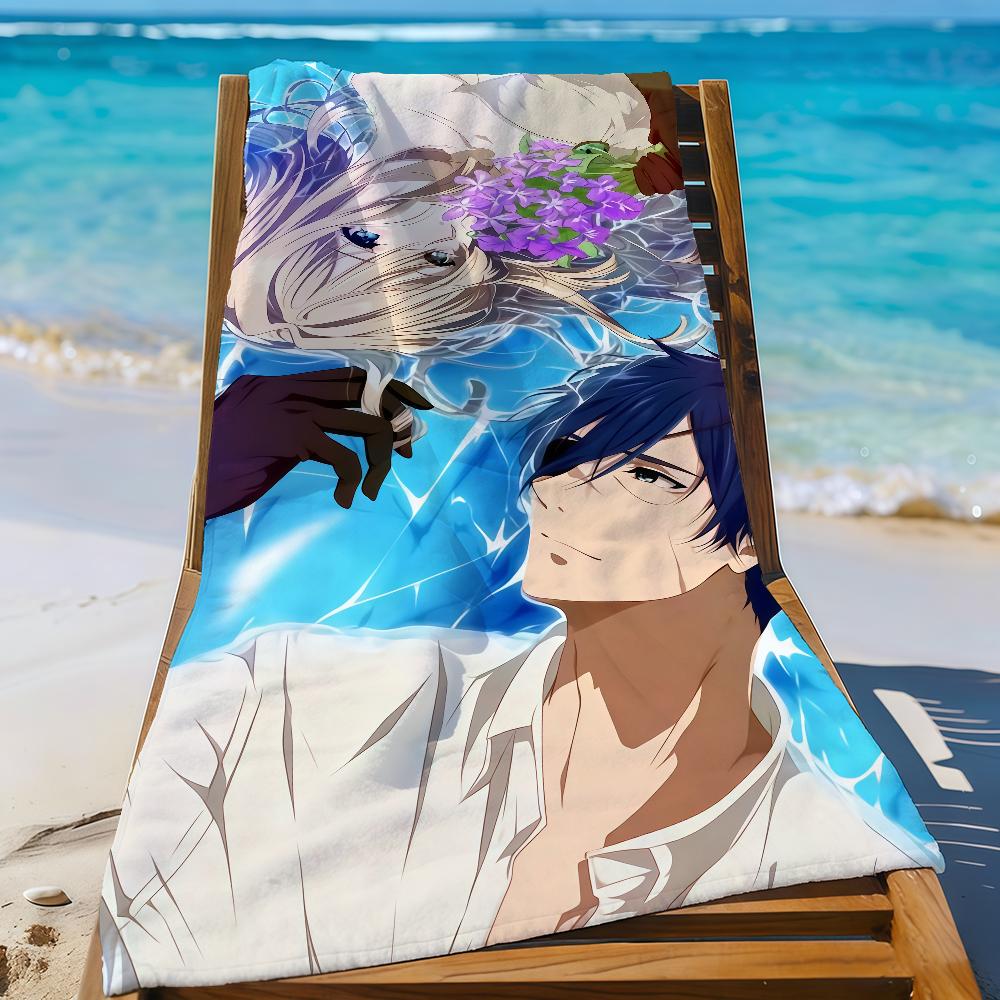 Anime V-Violet E-Evergarden Towel Sports Quick Dry Travel Camping Gear Sandproof Soft Light Large Beach Towel