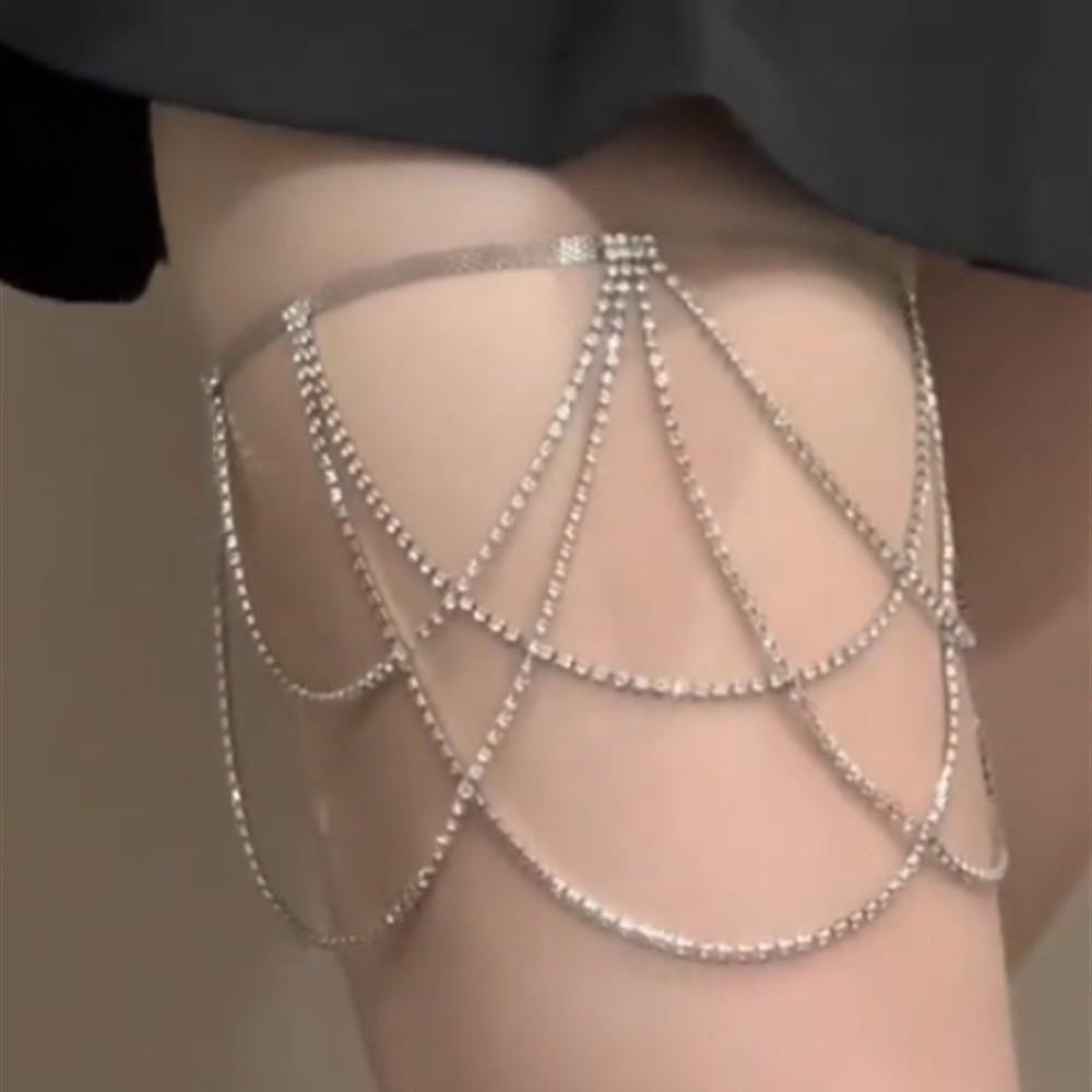 Bowknot Love Bell Punk Lace Thigh Jewelry & Neck Collar Chain