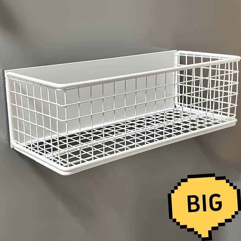 [Popular Choice] 1pc No-Drill Magnetic Storage Rack - Contemporary Metal Wire Basket for Refrigerator & Washing Machine Side, Breathable