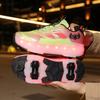 Patines de Ruedas con Freno para Niños Carga Plana Extraíble LED Cuatro Ruedas Zapatillas Deportivas Brillantes Zapatillas Brillantes para Mujer