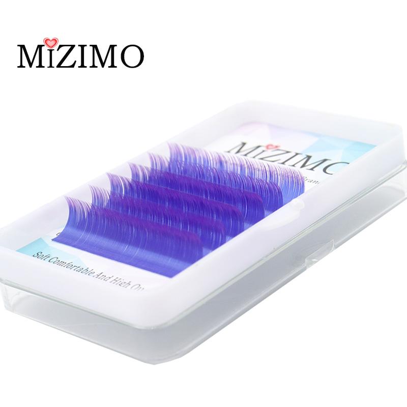 MIZIMO 6 Rows Of Color Single Grafted False Eyelashes, Dramatic Eye Makeup Eyelashes, Natural Extension. 8-15mm,C D,0.07mm