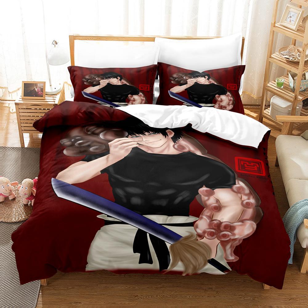 

Новое Аниме Магическая битва Тодзи Фусигуро Комплект постельного белья Односпальный Полуторный Двуспальный Кингсайз Комплект для кровати Взрослый Детский Спальня Комплекты пододеяльников EU Twin 135x200cm