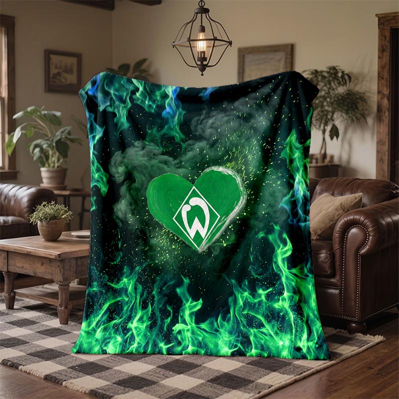 Werder Bremen Football Print Flannel Blanket Soft Warm Sofa Bed Throw Blanket For Home Office Bedroom