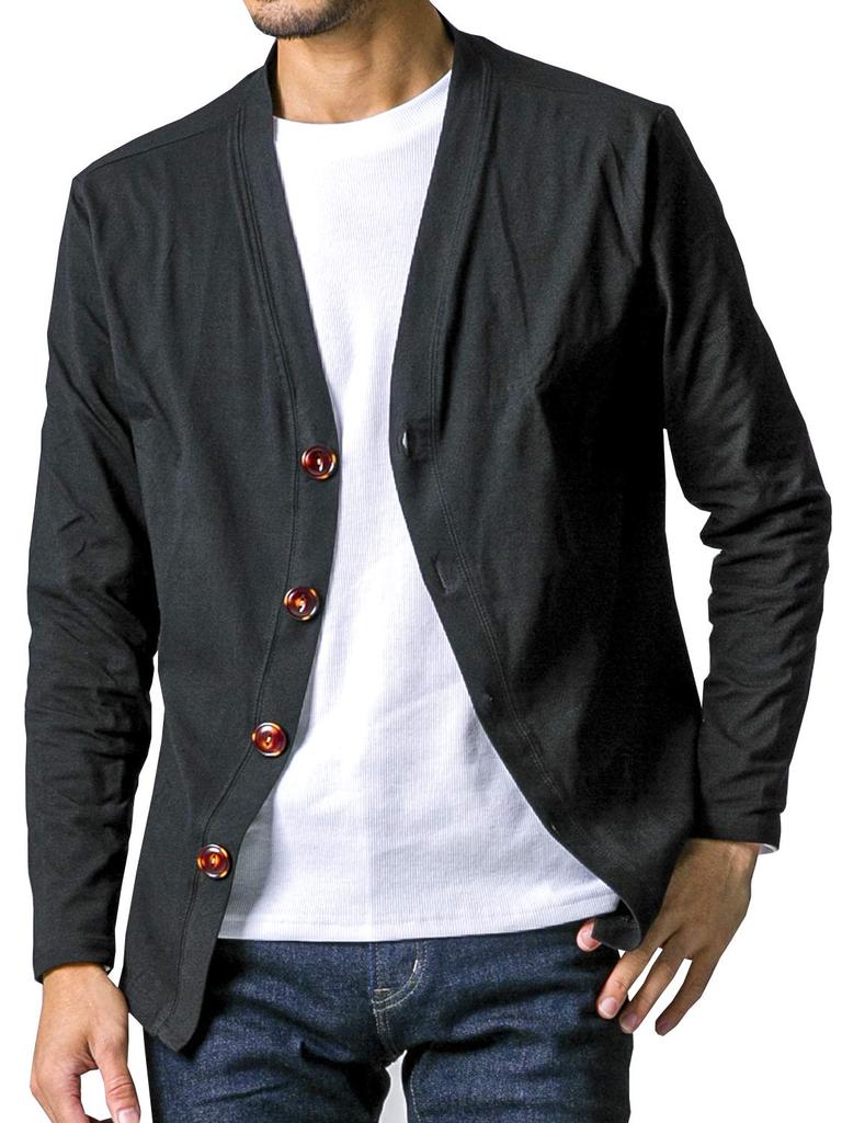 Futera Cardigan Jacket Simple Solid Long Size Winter Men's Sweater, Color, Sleeve, Button-Down, Black, M, Spring, Summer, Autumn,