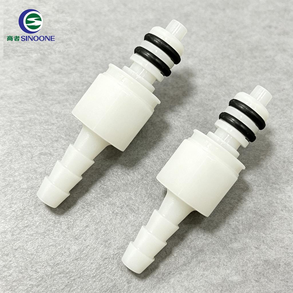 Barbed Hose Quick Coupling Anti-backflow Shut-off Quick Connector POM Plastic Push In Fitting for Nebulizer Beauty Instrument