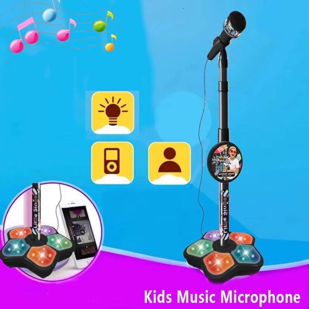 Kids' Microphone & Stand Set with Adjustable Height, Lights, Echo & Speaker