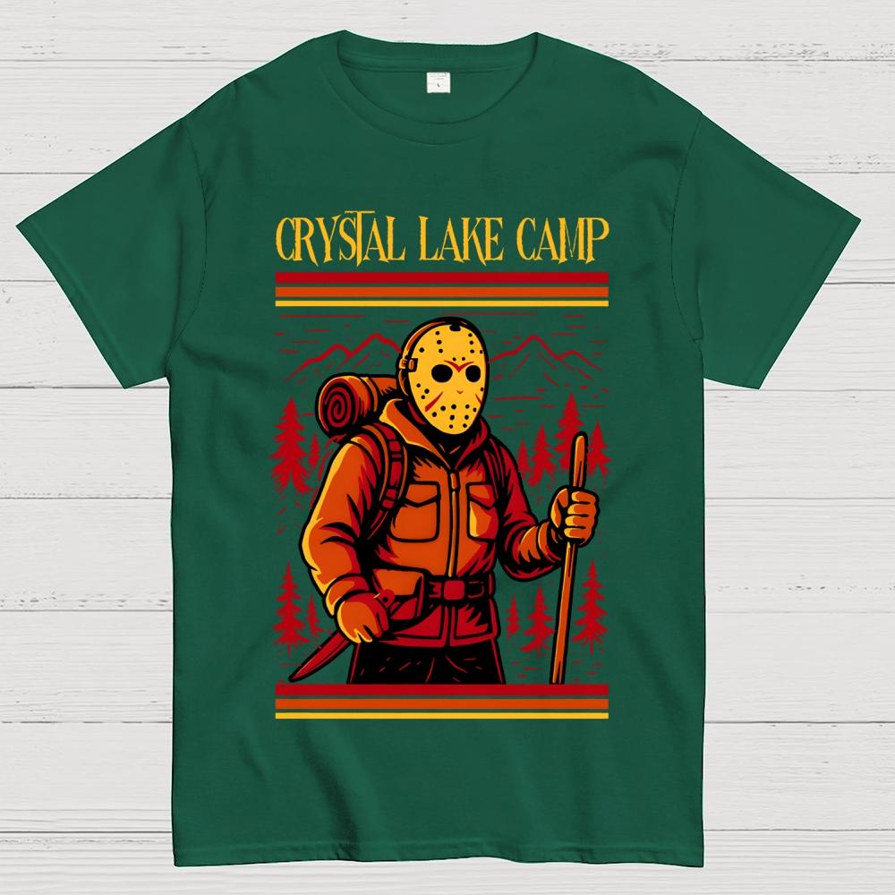 Retro Slasher Camping Halloween Unisex 100% Cotton Summer Casual Cool Loose T-Shirt