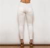 Shascullfites Melody Wear White Cotton Leggings for Women Long Length Push-Up Fitness Elastic Body Shaping Pants