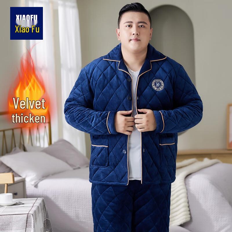 

Xiaofu Men s Plus Size Fleece Lined Winter Pajama Set 6XL