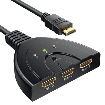 HDMI Vilcome Distributor Selector 3 Inputs 1 Output Compatible Gold Plated Connector Equipped with Power Supply Required Manual Chromecast Fire TV