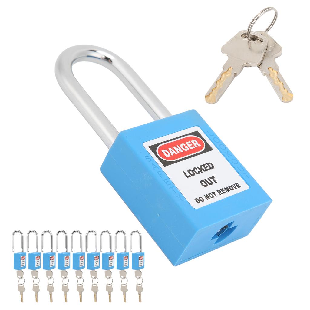 10 Sätze 1,5 Zoll Sicherheitsvorhängeschlösser Stahlbügel Isoliertes Korrosionsschutzschloss für Industrie Maschinenbau