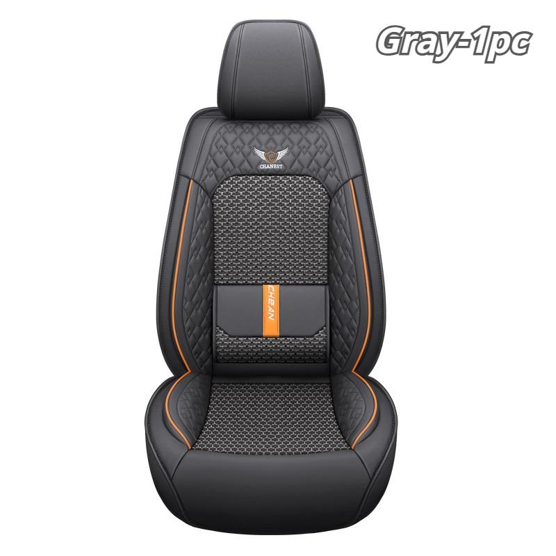 1pc Car Seat Covers with Built-in Lumbar Support - Breathable Mesh and Premium PU Leather Combination Fit for Most Sedans & SUVs