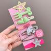 7pcs/set Metal Star Hair Clip for Women Heart Rhinestone Hair Pin Fashion Cute Girl Side Clip
