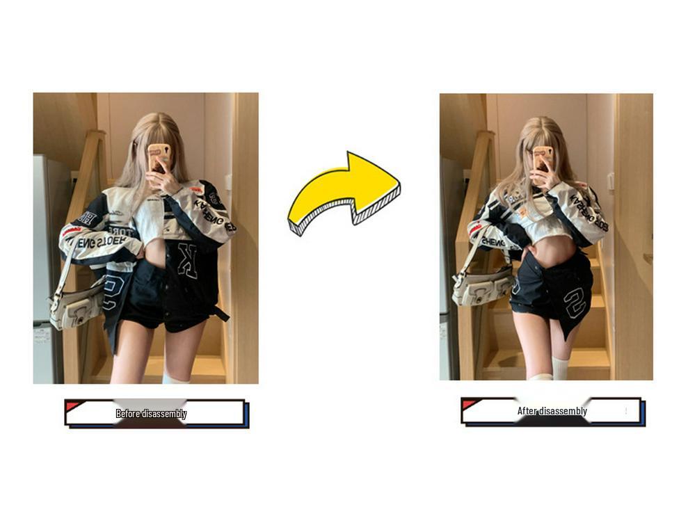 Geacă Moto Americană Retro: Versatil, Croială largă, Stil hip-hop pentru bărbați și femei