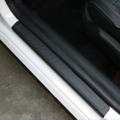 4PCS Car Stickers 4D Carbon Fiber Universal Sill Scuff Anti Scratch 60X7CM Auto Door Sticker Exterior Protection Car Accessories
