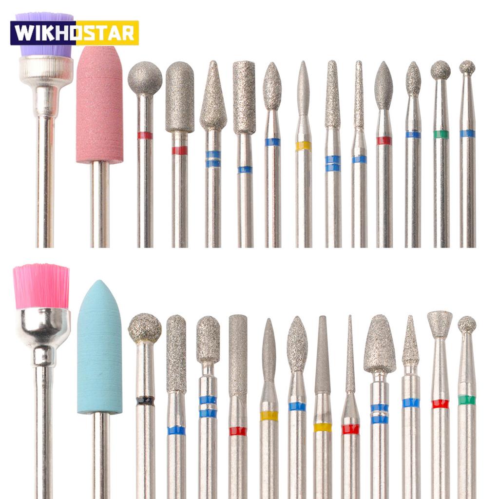 14pcs/set Nail Drill Machine Bit Nail Gel Removal Polishing Tools Pedicure Manicure Rotary Grinding Buffer Polisher