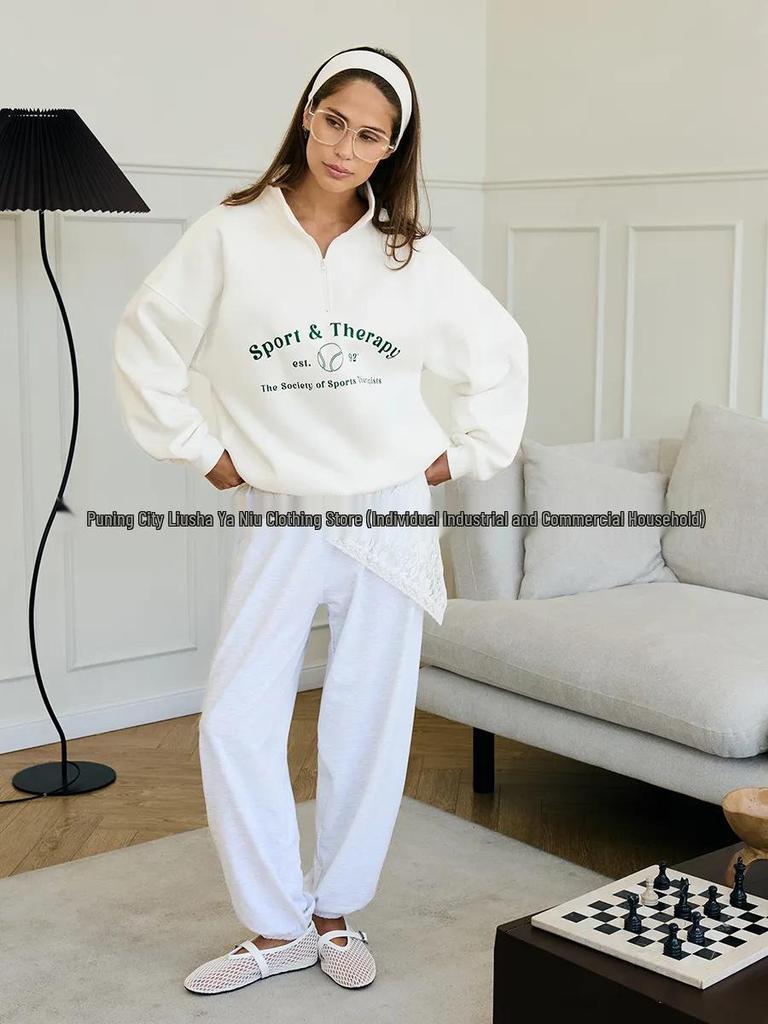 Street Style Oversized Half-Zip Hoodie - Autumn/Winter American & Hong Kong Fashion