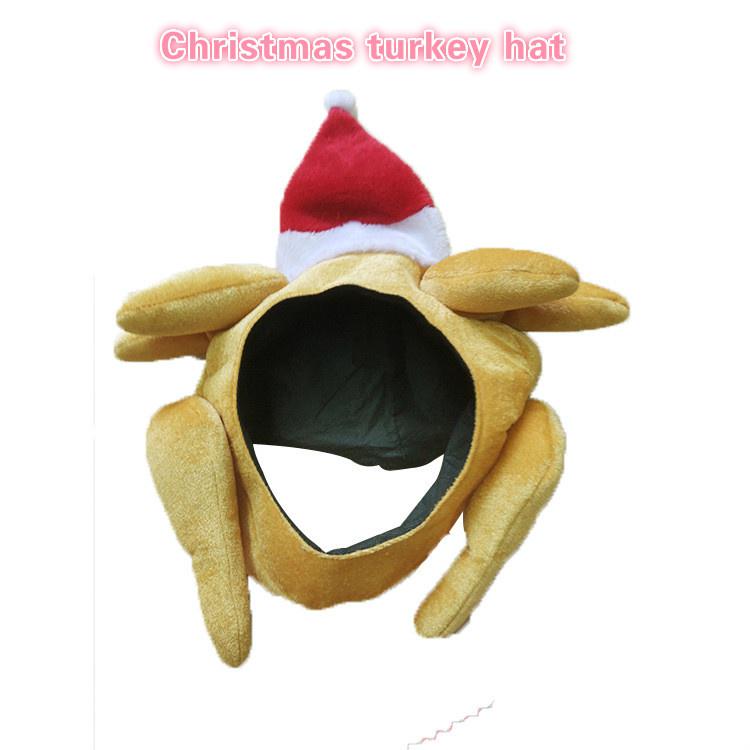 

Christmas Turkey Hat Velvet Christmas Hat Full Face Turkey Hat