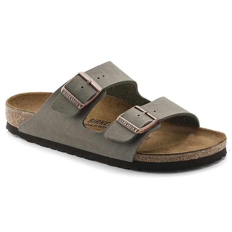 Birkenstock Arizona Birkibuc Narrow Fit Sandals 'Stone' Men's 151213
