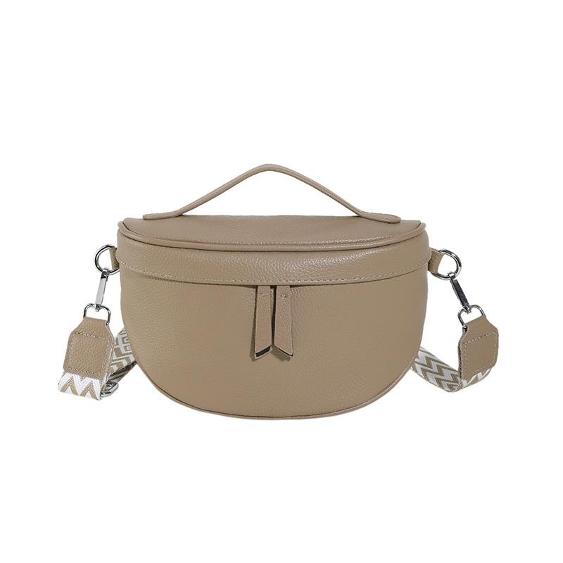 First Layer Cowhide Bag Women'S Fashion Wide Shoulder Strap Large Capacity Shoulder Bag Leather Women'S Bag Messenger Bag Tide