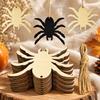 10 Pieces Cut Wooden Spider Ornament Halloween for Doorways