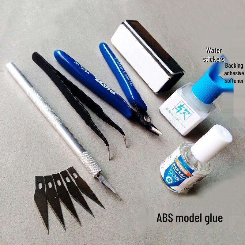 Gundam Modellmonteringsverktygssats: Avbitare, Hobbykniv, Pincetter, Elektrisk polermaskin