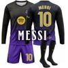 2627 Rodri New Jersey – FC Barcelona Away Long-Sleeve Soccer Shirt (Black/Purple) – No. 10 Lamine Yamal / Messi