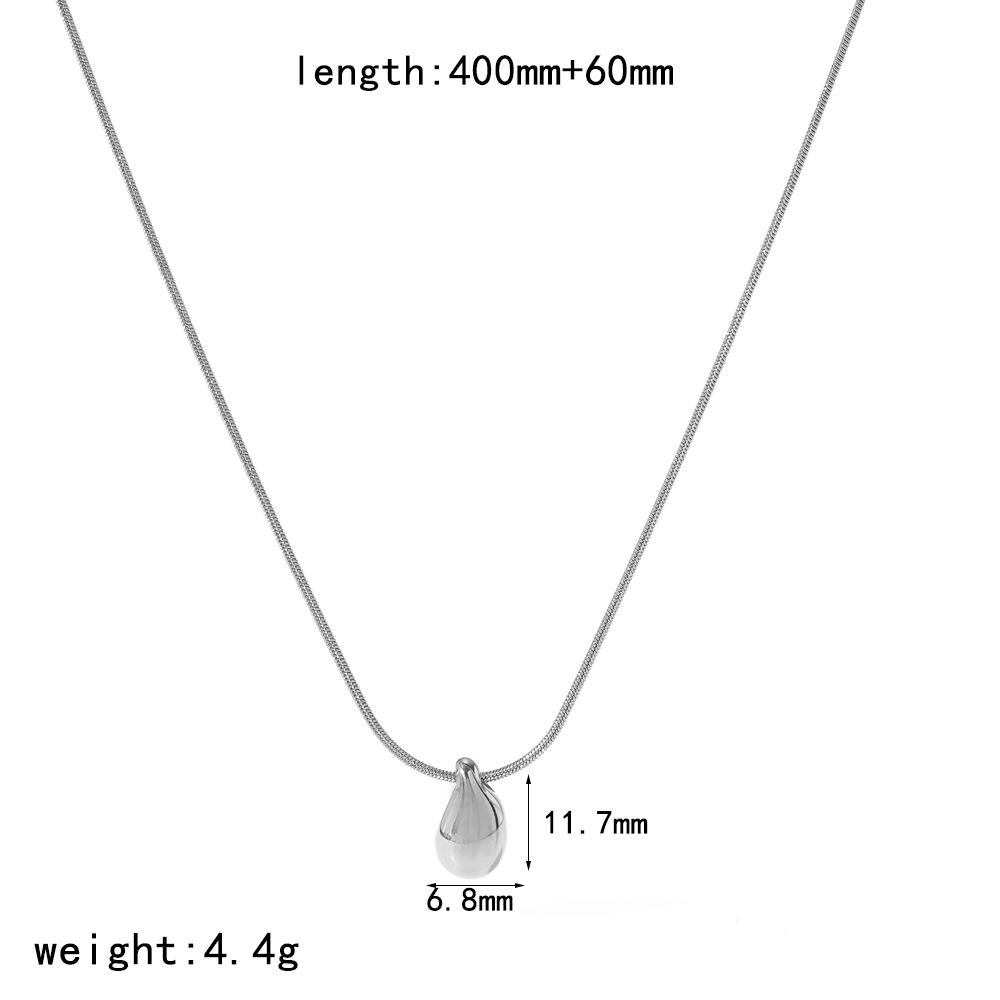 European Water Drop Pendant Necklace - Stainless Steel Clavicle Chain, Fade-Resistant Design