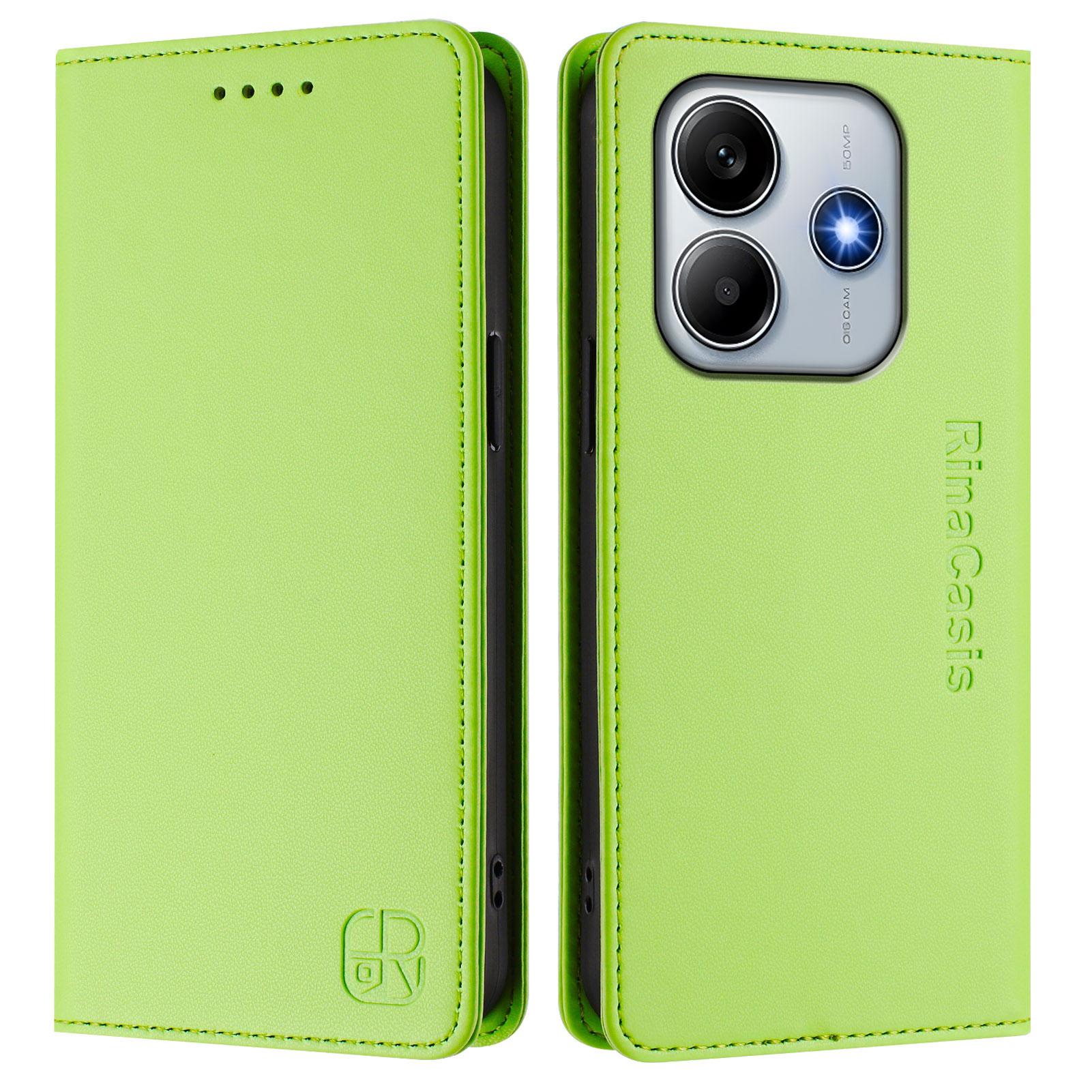 

For Xiaomi Redmi Note 14 5G Leather Case RINACASIS RC01 Phone Cover with RFID Blocking Wallet Stand B