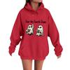 Women's Casual Fashion Comfortable Round Neck With Hood Long Sleeve Halloween Print Warm Sweatshirt