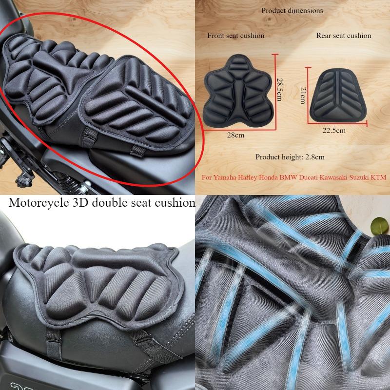 Motorcycle shock-absorbing breathable seat cushion 3D double seat cushion for Yamaha Harley Honda BMW Ducati Kawasaki Suzuki KTM
